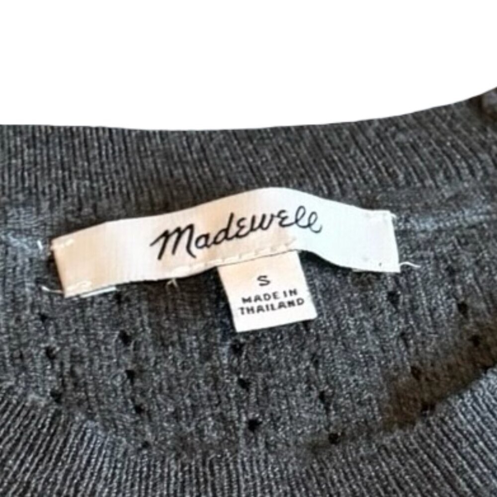 Madewell Dark Grey Pullover Sweater Dress Stretch Midi Length Size Small Women's - Picture 11 of 11